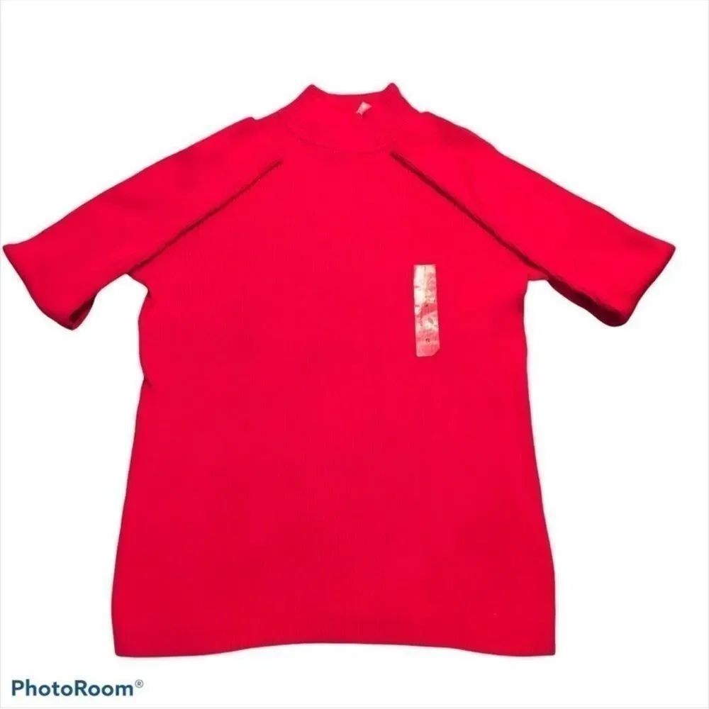 Karen Scott Bold Red Knit Top